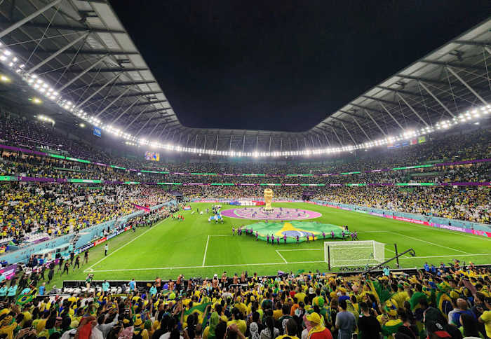 A photo taken ahead of Brazil vs Croatia at the 2022 FIFA World Cup in Qatar